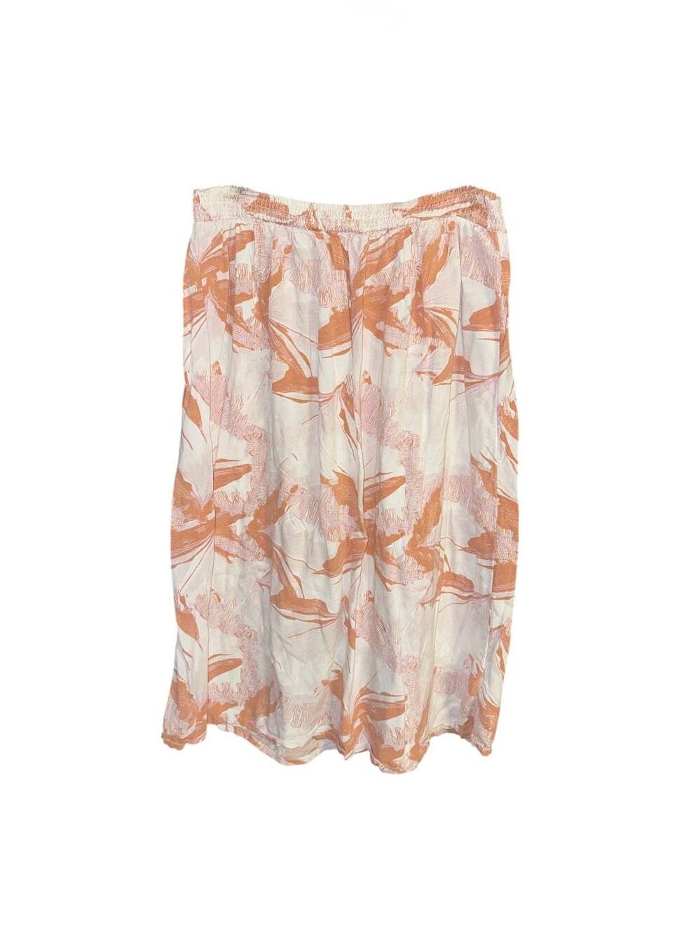 Roxy Tropical Print Elastic Waist Midi Skirt Size Small